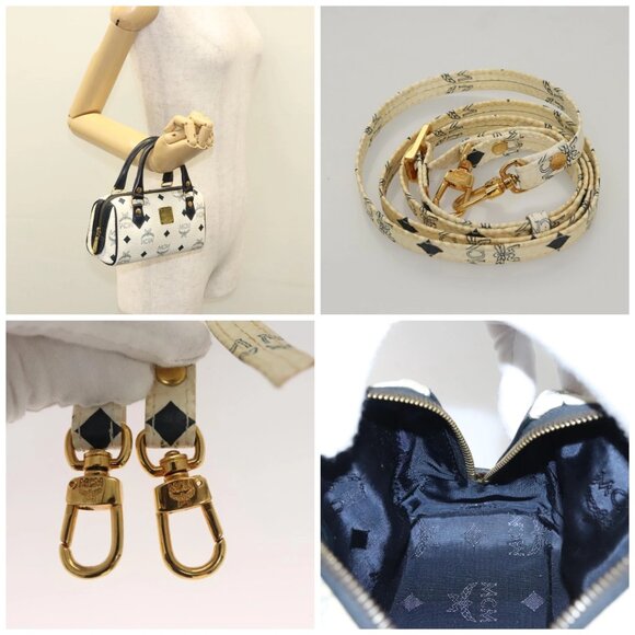 MCM Vicetos Logogram Hand Bag PVC Leather White - Picture 16 of 16